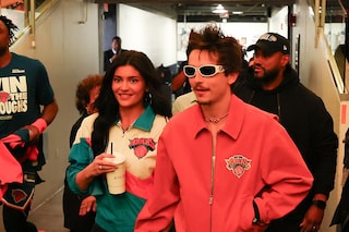 Timothée Chalamet and Kylie Jenner at the Knicks game